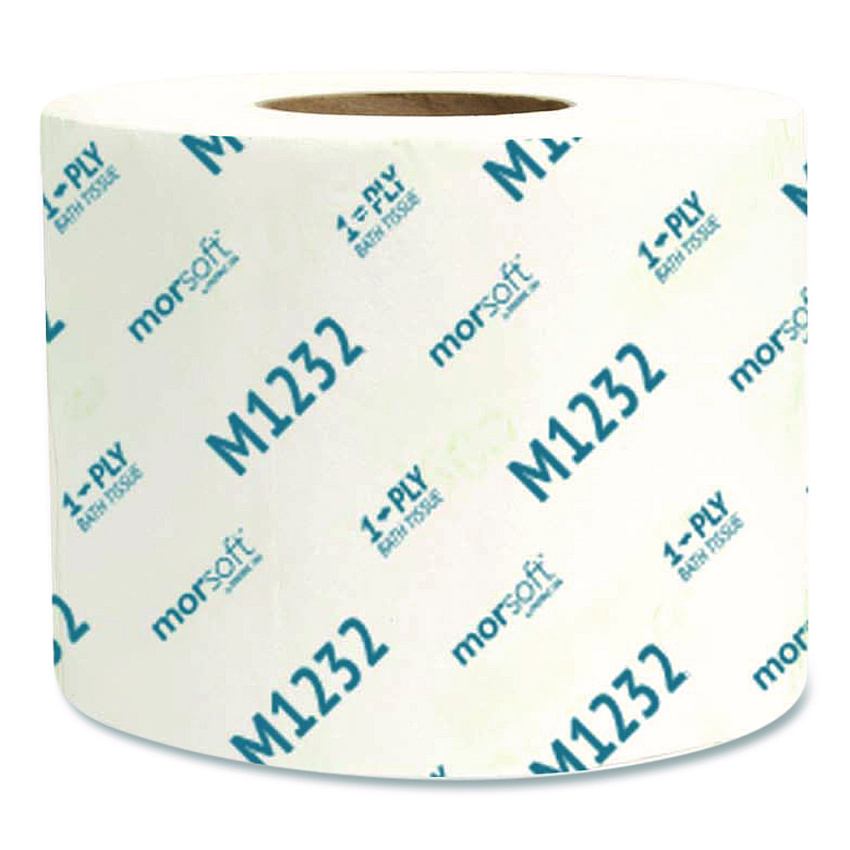 Morcon Paper Morsoft Controlled Bath Tissue, Septic Safe, 1-Ply, White, 1,200 Sheets/Roll, 48 Rolls/Carton (M1232)