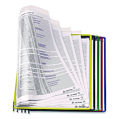 Tarifold Foldfive Pockets, 25 Sections, Clear Panel Assorted Color Border, 5/Pack (P095F)
