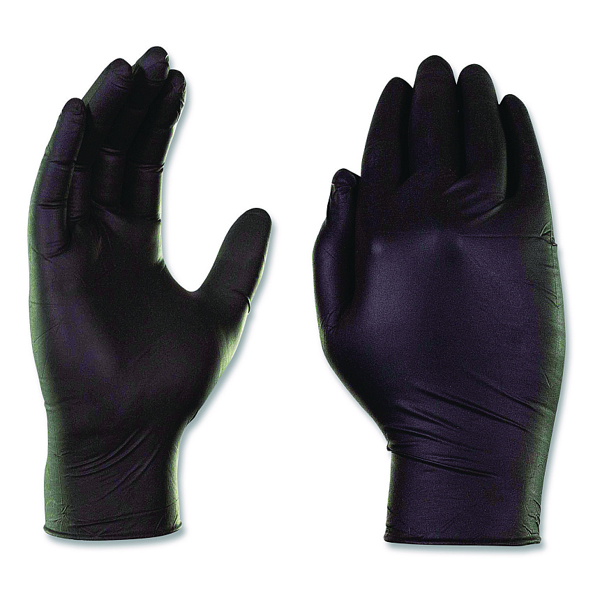 X3 by AMMEX Industrial Nitrile Gloves, Powder-Free, XX-Large, 3 mil Thick, 9.5" Long, Black, 100/Box (BX349100BX)