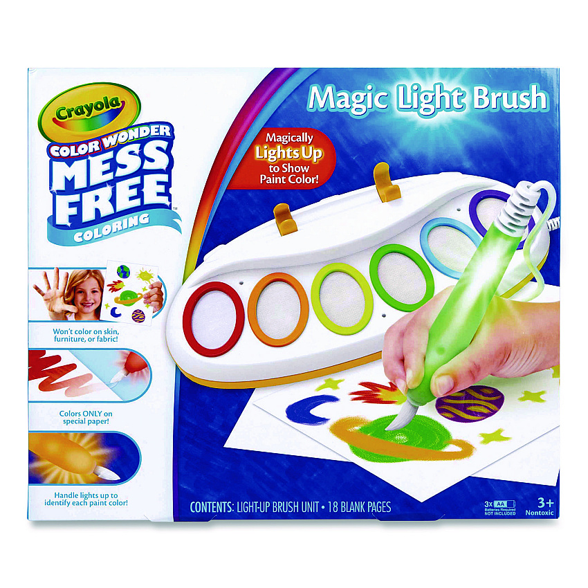 Crayola Color Wonder Magic Light Brush with (6) Color Wonder Paints and (18) Blank Color Wonder Paper Sheets (757130)