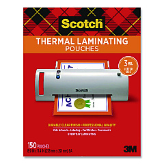 Scotch Laminating Pouches, 3 mil, 8.9" x 11.4", Clear, 150/Pack (TP3854150)