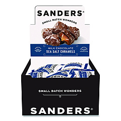 Sanders Small Batch Wonders Snack-Size Milk Chocolate Sea Salt Caramels, 0.5 oz Individually Wrapped, 48/Box (KAR27163)