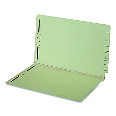 Pendaflex Colored Pressboard End Tab Fastener Folders, 2 Fasteners, Legal Size, Light Green Exterior, 25/Box (47715GW)