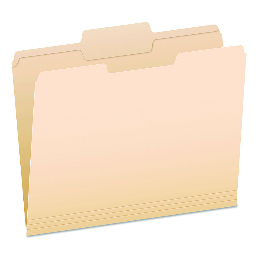 Pendaflex Reinforced Top Tab Manila File Folders, 1/3-Cut Tabs: Center Position, Letter Size, Manila, 100/Box (R752132)