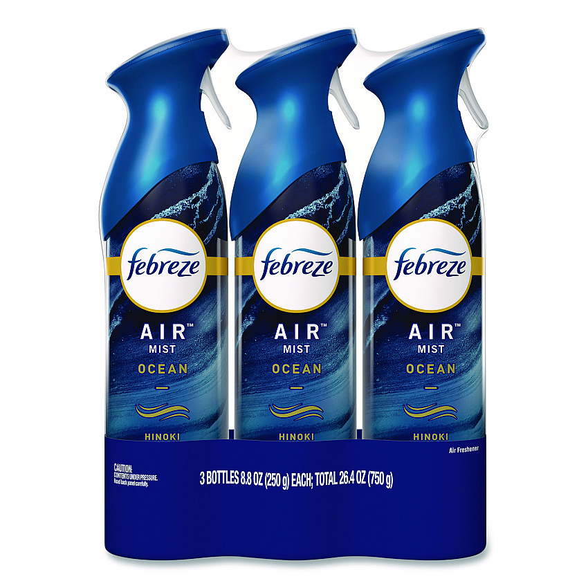 Febreze AIR, Ocean, 8.8 oz Aerosol Spray, 3/Pack (43888)