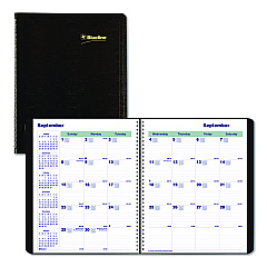 Blueline Plan and Link Monthly Planner, 9.25 x 7.25, Black Distressed Faux Leather Cover, 16-Month: Sept 2024 to Dec 2025 (C120081T)