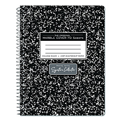 Roaring Spring Signature Collection Spiralbound Composition Book, Medium/College Rule, Black Marble Cover, (70) 9.75 x 7 Sheets (10111)