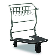Suncast Commercial Nesting Luggage Cart with Rubber Platform, Capacity, 300 lb Capacity, 27 x 37 x 37.5, Silver/Black (MLCNR600)