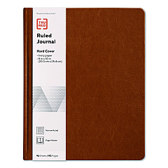 TRU RED Hardcover Business Journal with Elastic Closure, 1-Subject, Narrow Rule, Cognac Cover, (96) 10 x 8 Sheets (TR61951)