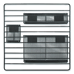 TRU RED Metal Mesh 3-Compartment Cubicle/Wall-Mount Office Supplies Organizer, 15" x 15", Black (TR61967)