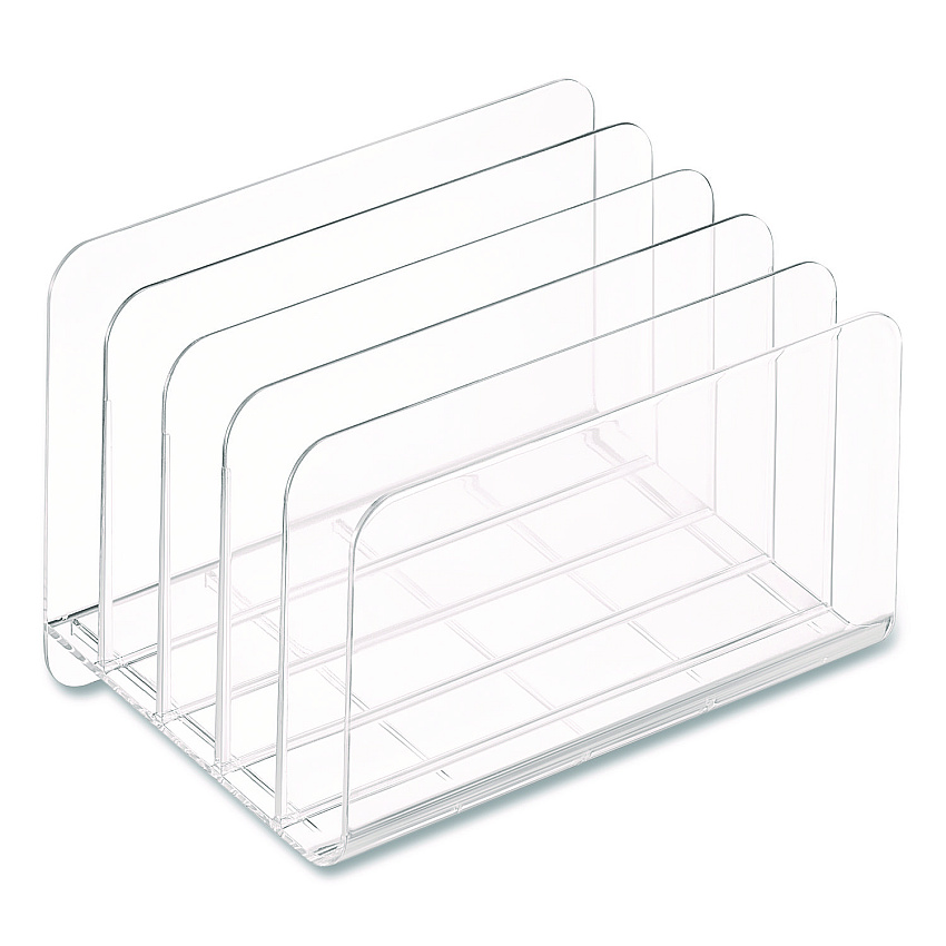 TRU RED 5-Compartment Plastic Incline Sorter, 8.5 x 11 Size, 6.26 x 9.49 x 6.5, Clear (TR62285)
