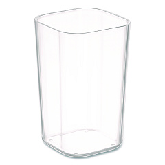 TRU RED Stackable Plastic Pencil Cup, 2.61 x 2.61 x 4.3, Clear (TR62286)