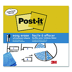 Post-it Easy-Erase Whiteboard Sheets, Plastic Surface, 9.1 x 9.1, White, 2/Pack (FWSSHEETS2PK)