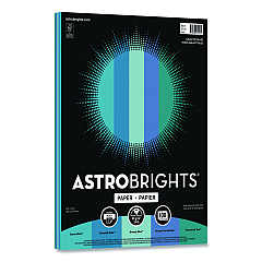 Astrobrights Color Paper - "Galactic Blues" Assortment, 24 lb Bond Weight, 8.5 x 11, Assorted Blue Colors, 100/Pack (91529)