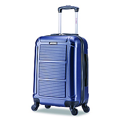 InUSA Luggage Pilot Hard Side Carry-On Suitcase, Four-Wheeled Spinner, 14.37 x 8.86 x 21.46, Blue (IUPIL00SBLU)