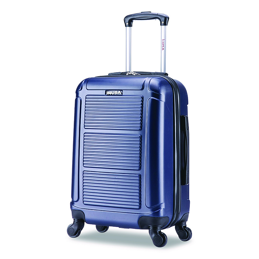 InUSA Luggage Pilot Hard Side Carry-On Suitcase, Four-Wheeled Spinner, 14.37 x 8.86 x 21.46, Blue (IUPIL00SBLU)