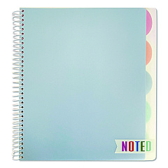 Carolina Paper Noted Five-Subject Spiral Notebook, Medium/College Rule, Randomly Assorted Cover Color, (150) 11 x 8.5 Sheets (17514)