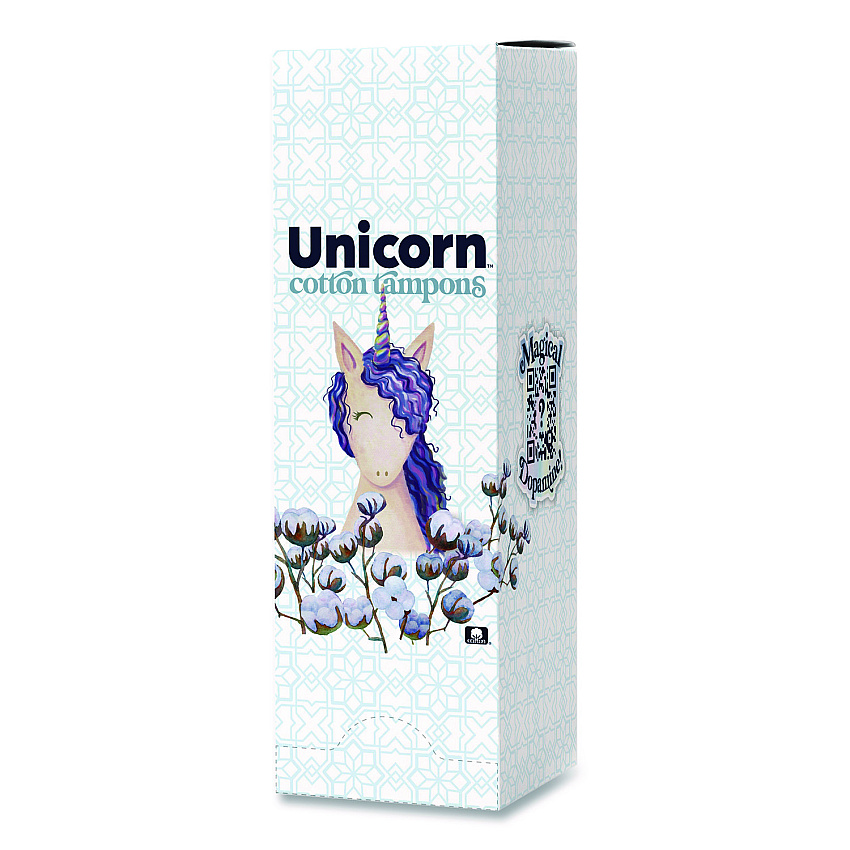 Unicorn Cotton Tampons, Regular, 60/Box, 6 Boxes/Carton (TOP08159)
