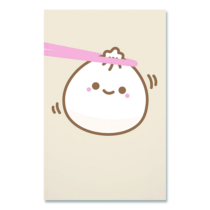 Denik Smoko Lil B Dumpling Layflat Notebook, 1-Subject, Medium/College Rule, Tan/White/Pink Cover, (72) 8 x 5 Sheets (LFC1887L)