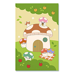 Denik Smoko Mushroom Garden Layflat Notebook, 1-Subject, Medium/College Rule, Green/Tan/Red Cover, (72) 8 x 5 Sheets (LFC1888L)