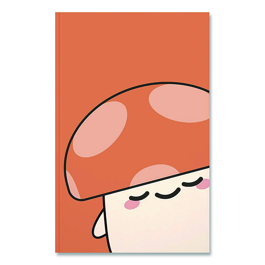 Denik Smoko Kai Mushroom Layflat Notebook, 1-Subject, Medium/College Rule, Orange/White Cover, (72) 8 x 5 Sheets (LFC1891L)