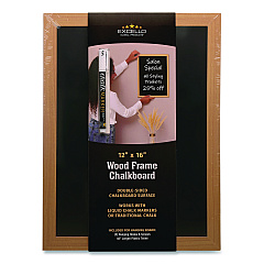 Excello Global Products Chalkboard Sign, Black Surface, Brown Frame, 12 x 16 (EGPHD0514S)