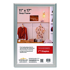 Excello Global Products Poster Holder, Aluminum, 11 x 17, Silver (EGPSF1117S)