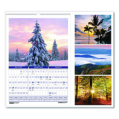 House of Doolittle Recycled Three-Month Season Wall Calendar, 12 x 16.5, Multicolored Sheets, 14-Month: Dec 2025 to Jan 2027 (323)