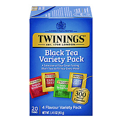 TWININGS Black Tea Variety Pack, Assorted Flavors, 20/Box (TNA05320)