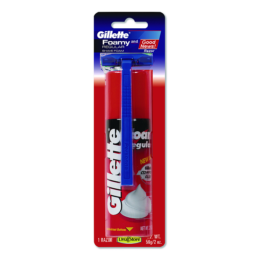 Gillette Shave Kit, 2-Blade Razor and 2 oz Foam Shave Crean (70104)