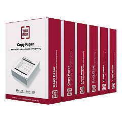 TRU RED Copy Paper, 92 Bright, 20 lb Bond Weight, 8.5 x 11, 600 Sheets/Ream, 6 Reams/Carton (TR62091)