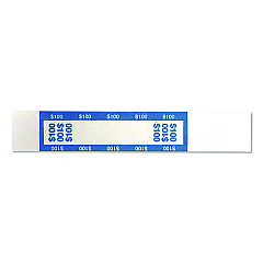 CONTROLTEK Currency Straps, $100, Self-Adhesive, 1,000/Pack (560016)