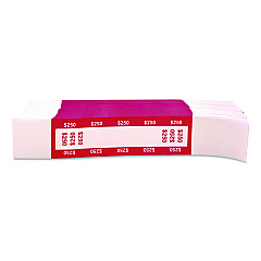 CONTROLTEK Currency Straps, $250, Self-Adhesive, 1,000/Pack (560018)