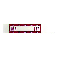 CONTROLTEK Currency Straps, $500, Self-Adhesive, 1,000/Pack (560019)