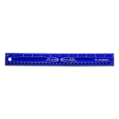 Bostitch Lockermate Flexi Ruler, Standard/Metric, 12" Long, Blue (01137BLUE)