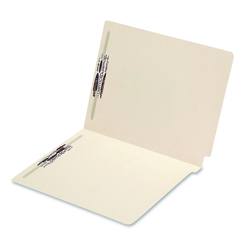 Medical Arts Press End Tab Fastener Folders, Embossed Labeling Lines, 0.75" Expansion, 2 Fasteners, Letter Size, Manila Exterior, 50/Box (52385)