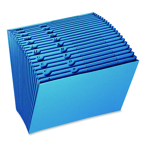Pendaflex Colored Standard Reinforced Expanding Wallet, 21 Sections, 1/3-Cut Straight Tabs, Letter, Blue (17ABLU)