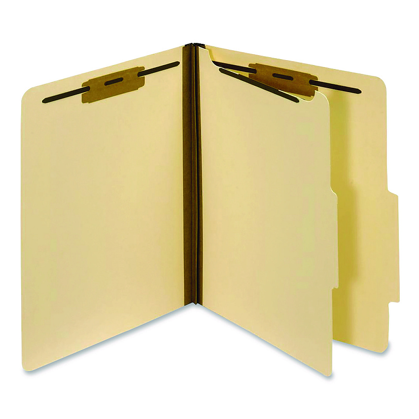 Pendaflex Manila Top Tab Classification Folders, 1.75" Expansion, 1 Divider, 4 Fasteners, Letter Size, Manila Exterior, 10/Box (23700P)