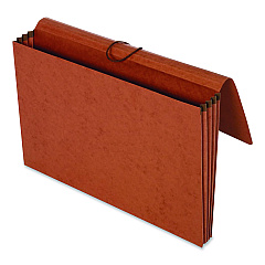 Pendaflex Extra-Wide Expanding Wallet, 5.25" Expansion, 1 Section, Flap/Elastic Cord Closure, Legal Size, Redrope, 10/Box (73189BX)