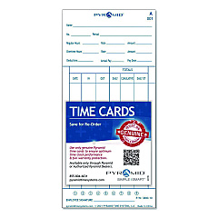 Pyramid Time Clock Cards for 3800 Time Clock, 100/Pack (380010)