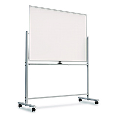 TRU RED Magnetic Steel Mobile Dry Erase Board, 4 ft x 3 ft, White Surface, Aluminum Frame (TR62619)