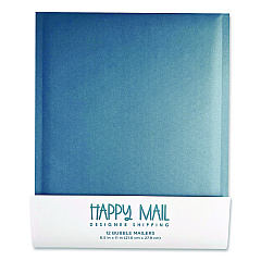 Happy Mail Self-Sealing Bubble Mailer, 8.5 x 11, Blue, 12/Pack (245157)