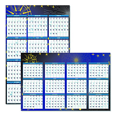 House of Doolittle Recycled Stargazer Laminated Wall Planner, Celestial Artwork, 24 x 37, White/Blue/Gold Sheets, 12-Month (Jan to Dec): 2026 (3971)