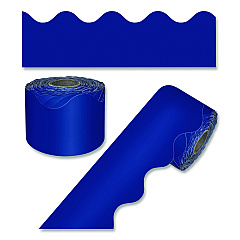 Carson-Dellosa Rolled Scalloped Border, 2.25" x 65 ft, Navy (108469)