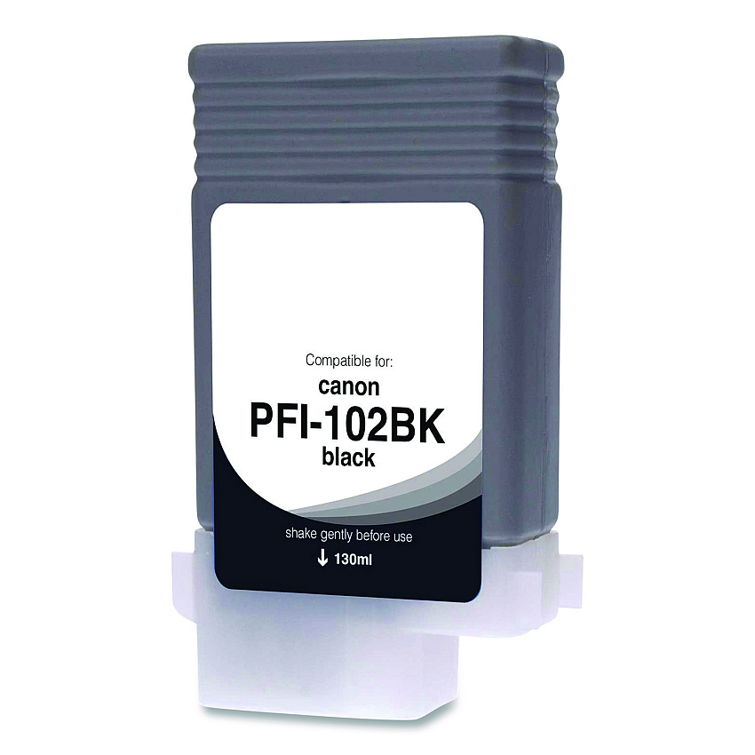 Compatible Clover Compatible Photo Black Ink, Replacement for PFI-102 (0895B001AA), 130 mL (WCPFI102PB)
