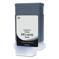 Compatible Clover Compatible Black Ink, Replacement for PFI-107 (6705B001AA), 130 mL (WCPFI107B)