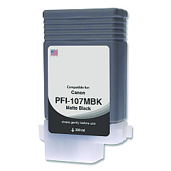Compatible Clover Compatible Matte Black Ink, Replacement for PFI-107 (6704B001AA), 130 mL (WCPFI107MB)