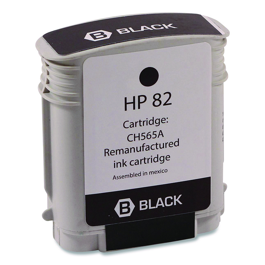 Compatible Clover Remanufactured Black High-Yield Ink, Replacement for 82 (CH565A), 69 mL (WH82B)