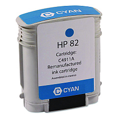 Compatible Clover Remanufactured Cyan High-Yield Ink, Replacement for 82 (C4911A), 69 mL (WH82C)
