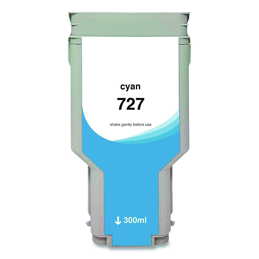 Compatible Clover Compatible Cyan High-Yield Ink, Replacement for 727XL (F9J76A), 300 mL (WH727XLC)